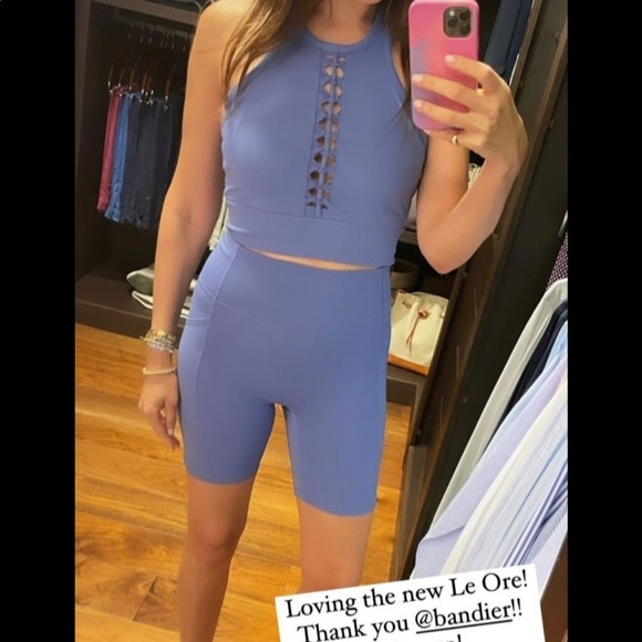 Le Ore Lucca Set: Smokey Amethyst High Rise Pocket Short + Racer Back Bra $136 - Picture 15 of 16